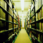 Picture of library stacks.